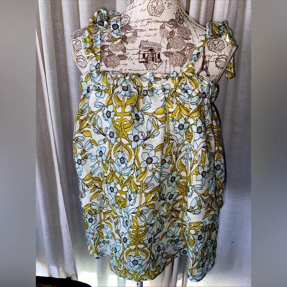 NWT Le Raganne Italy Floral Linen Sleeveless Top Women’s Size Large - Picture 1 of 8